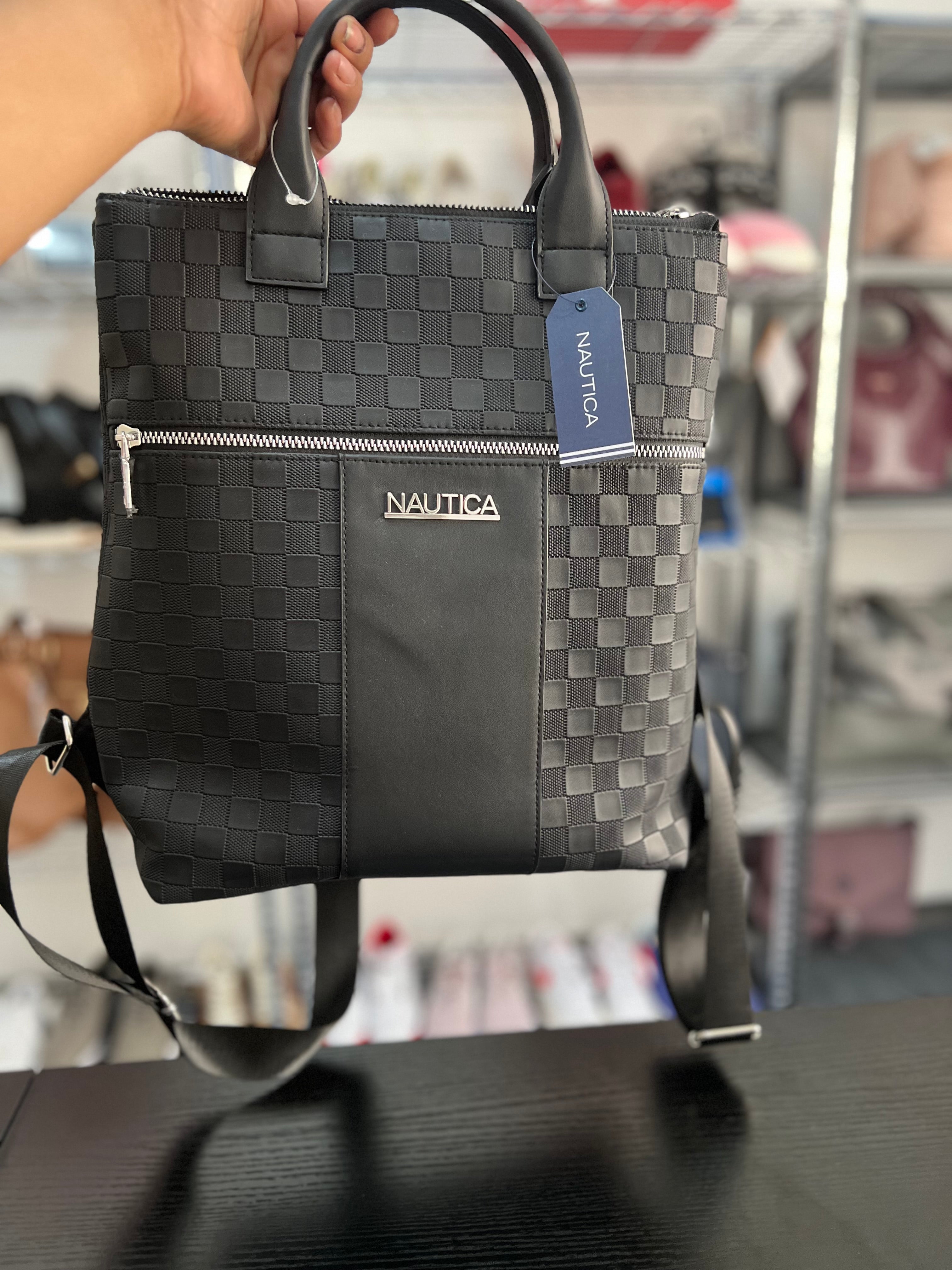 Bolsa Backpack Tote Nautica Negra – Original Americana