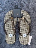 Sandalias Tommy Hilfiger Monogram Café – Mujer | Estampado Premium