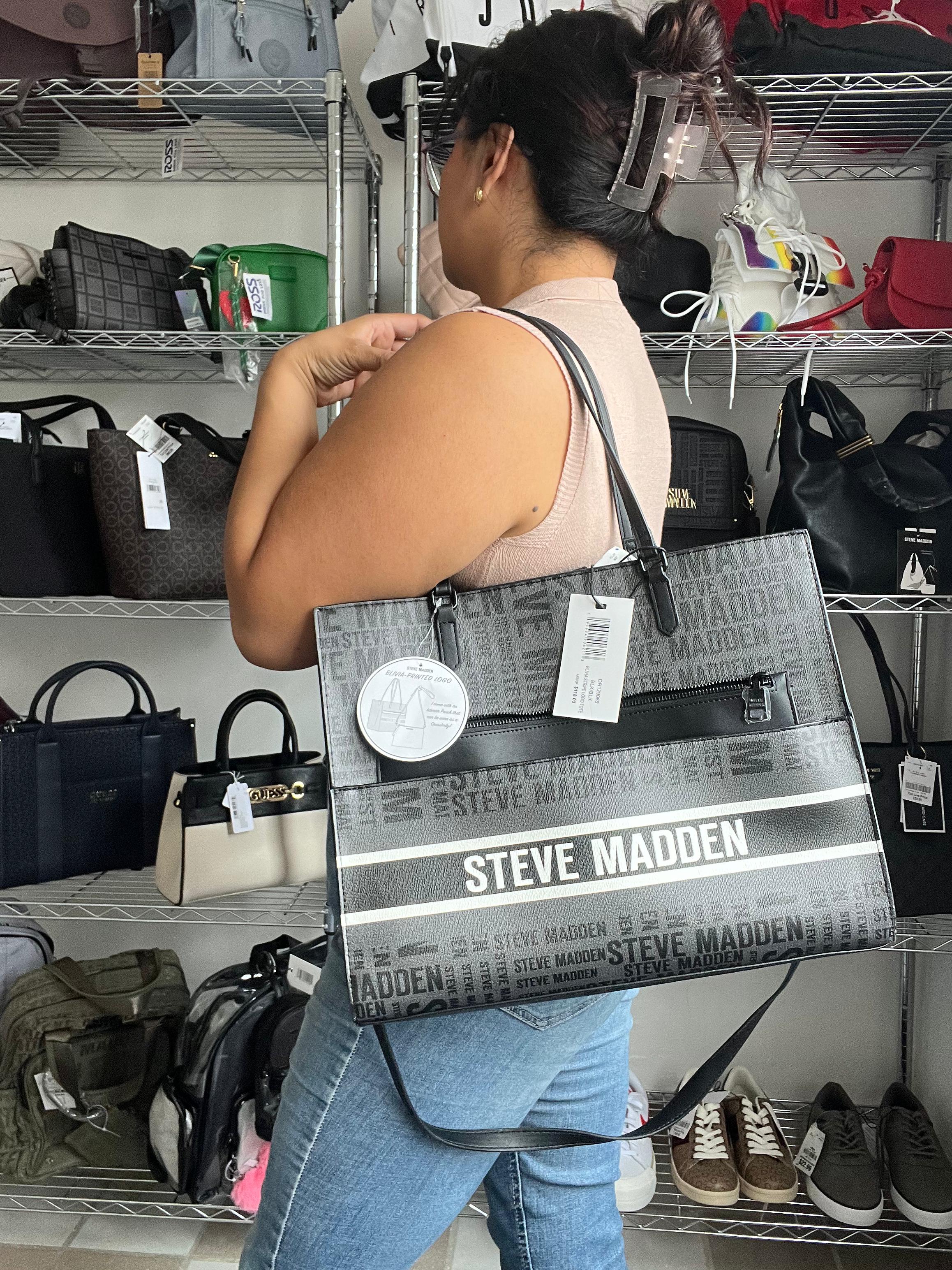 Bolsa Tote Steve Madden Original Gris Logo –  con Correa Crossbody