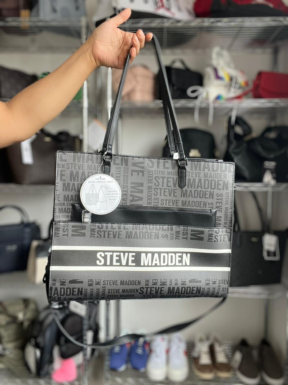 Bolsa Tote Steve Madden Original Gris Logo –  con Correa Crossbody