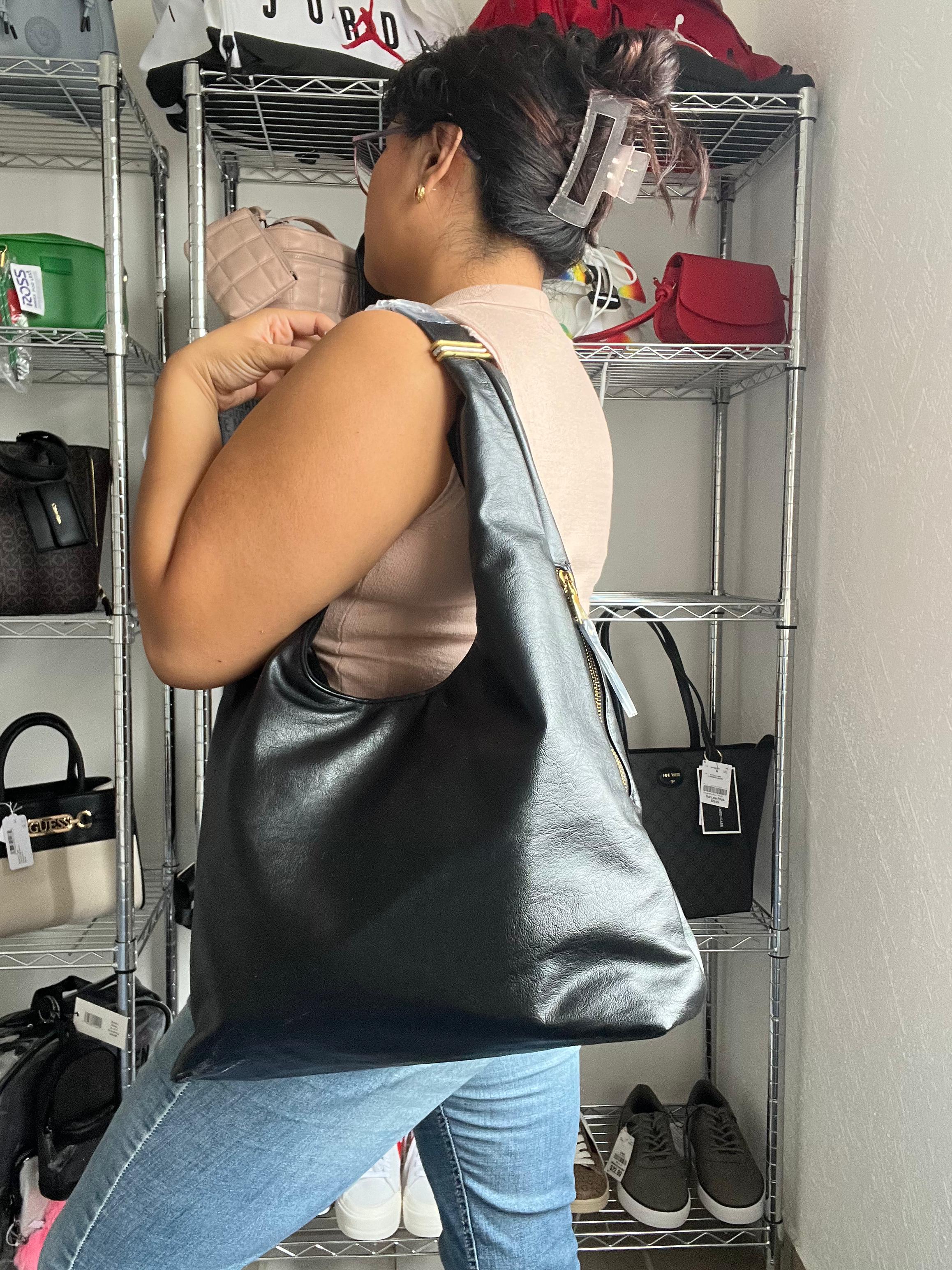 Bolsa Steve Madden Original Hobo Negra Tipo Piel – Minimalista, Amplia y Elegante para Diario