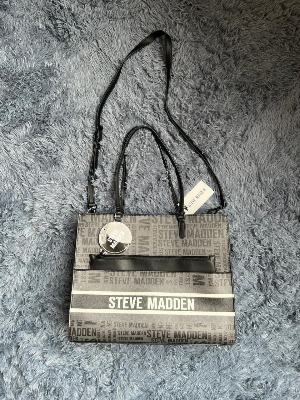 Bolsa Tote Steve Madden Original Gris Logo –  con Correa Crossbody